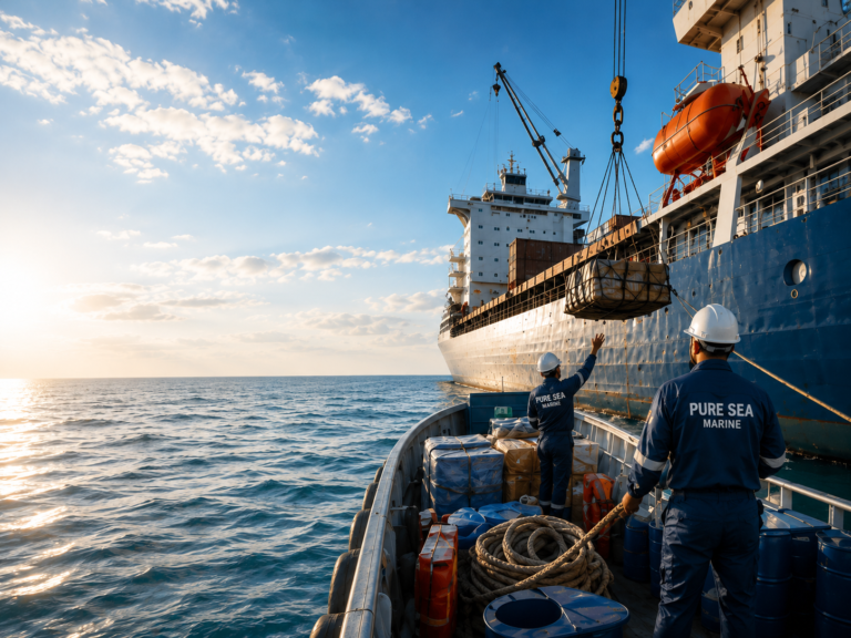 Pure Sea Marine ship supply operations at an Egyptian port